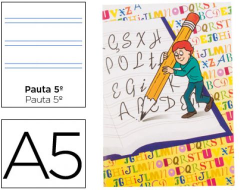 Caderno de caligrafia agraf a5 2 linhas 60 gr 20 folhas , Papetarget , 90697 , 5601025086908